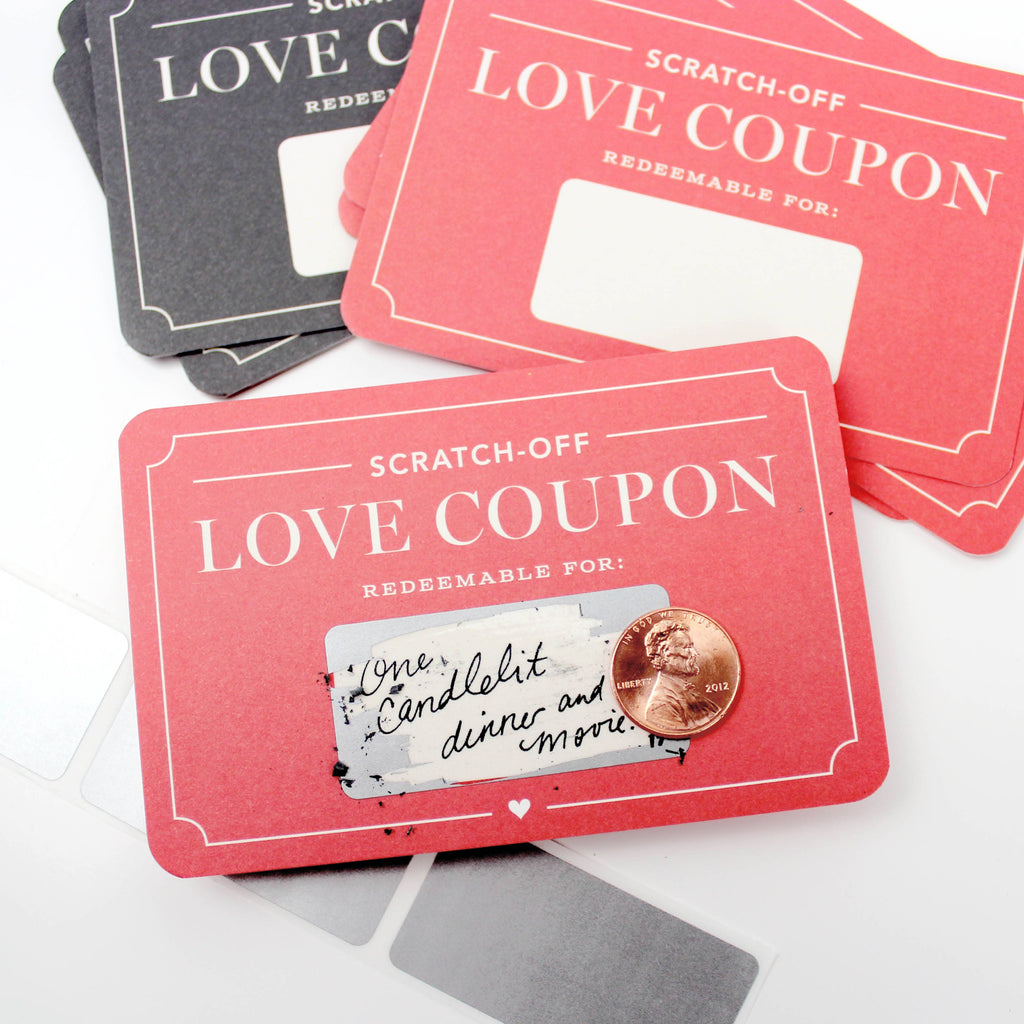 Inklings Paperie - Scratch-off Love Coupons - Box of 12 Valentine's Day