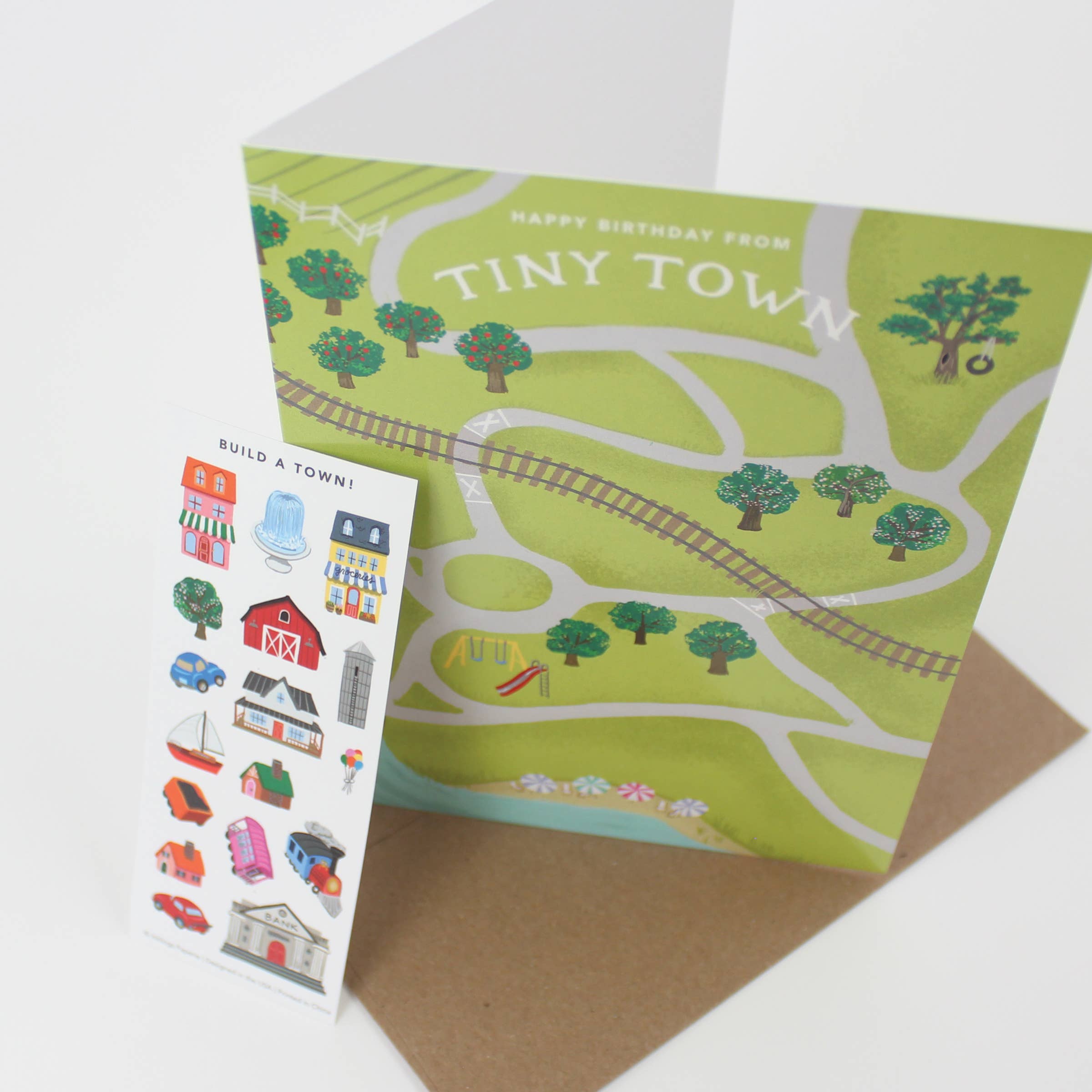 Inklings Paperie - Sticker Scene Card - Tiny Town