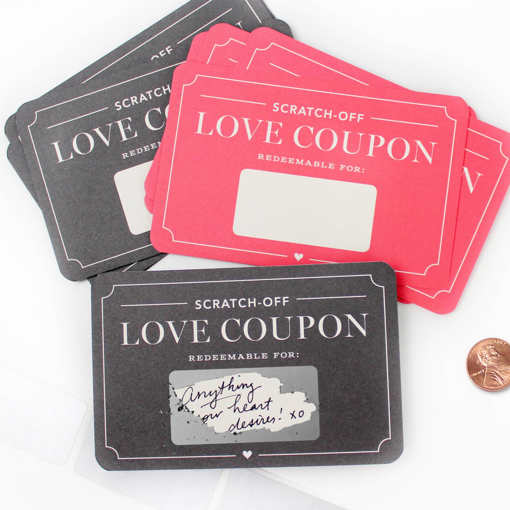 Inklings Paperie - Scratch-off Love Coupons - Box of 12 Valentine's Day