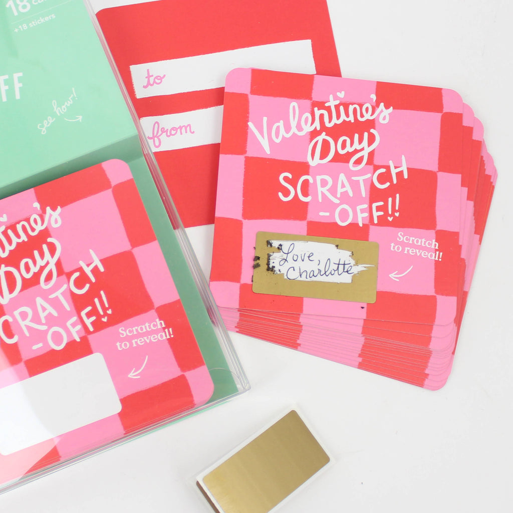 Inklings Paperie - Scratch-off Valentine's Day Cards - Checkered