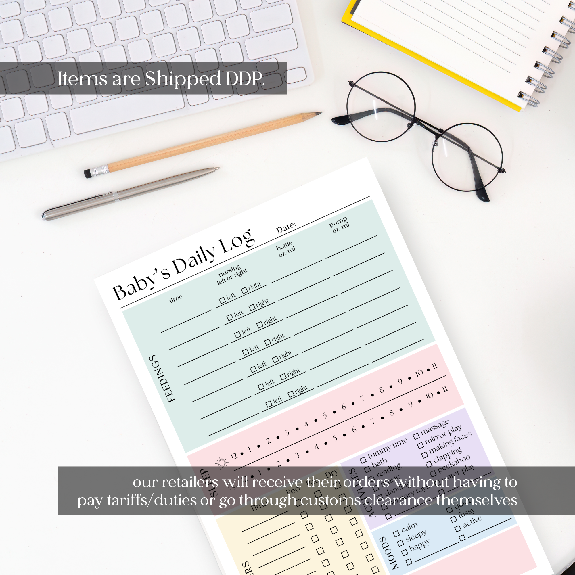 Eleventh and Taylor - Baby & Newborn Daily Care Log: 50-Page Notepad