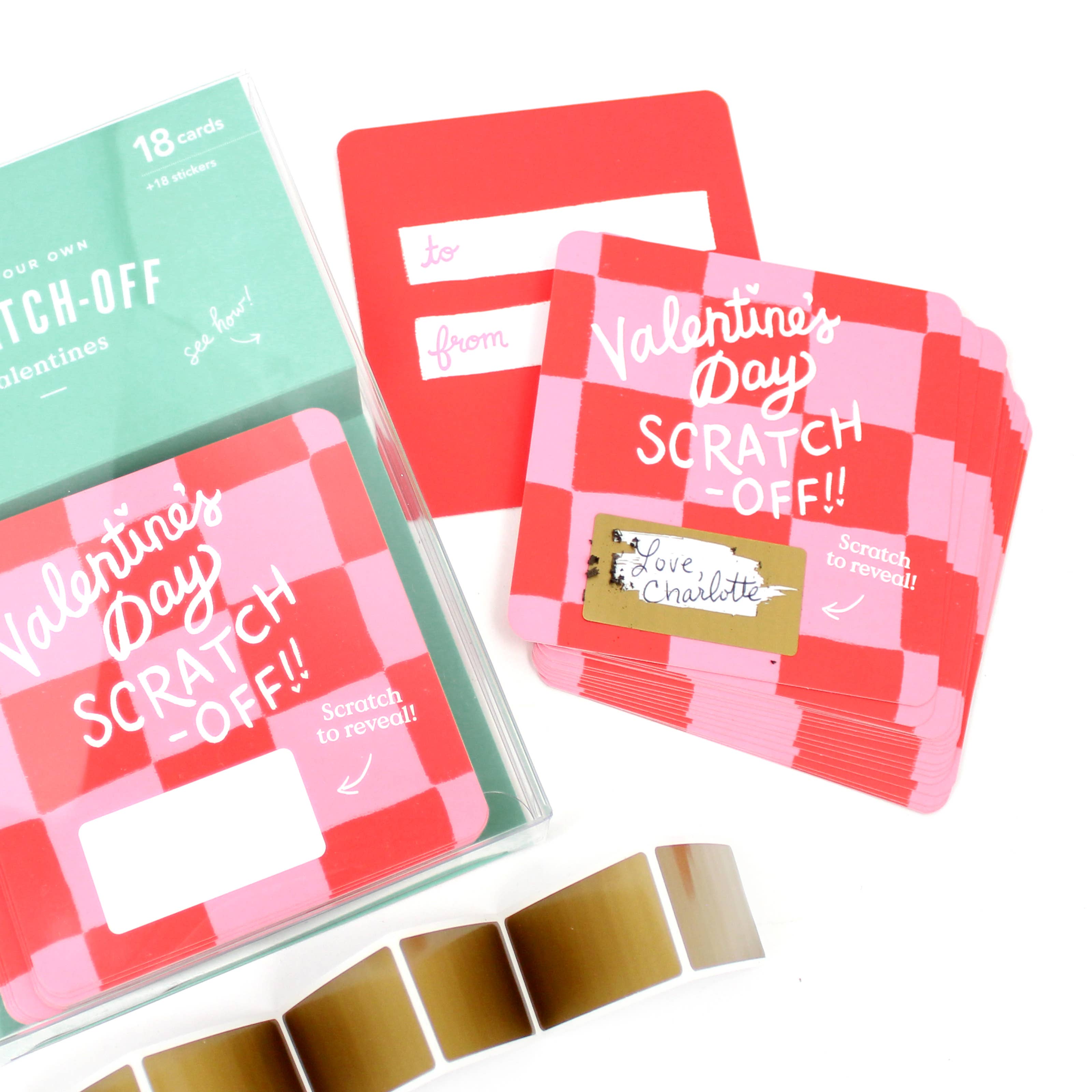 Inklings Paperie - Scratch-off Valentine's Day Cards - Checkered