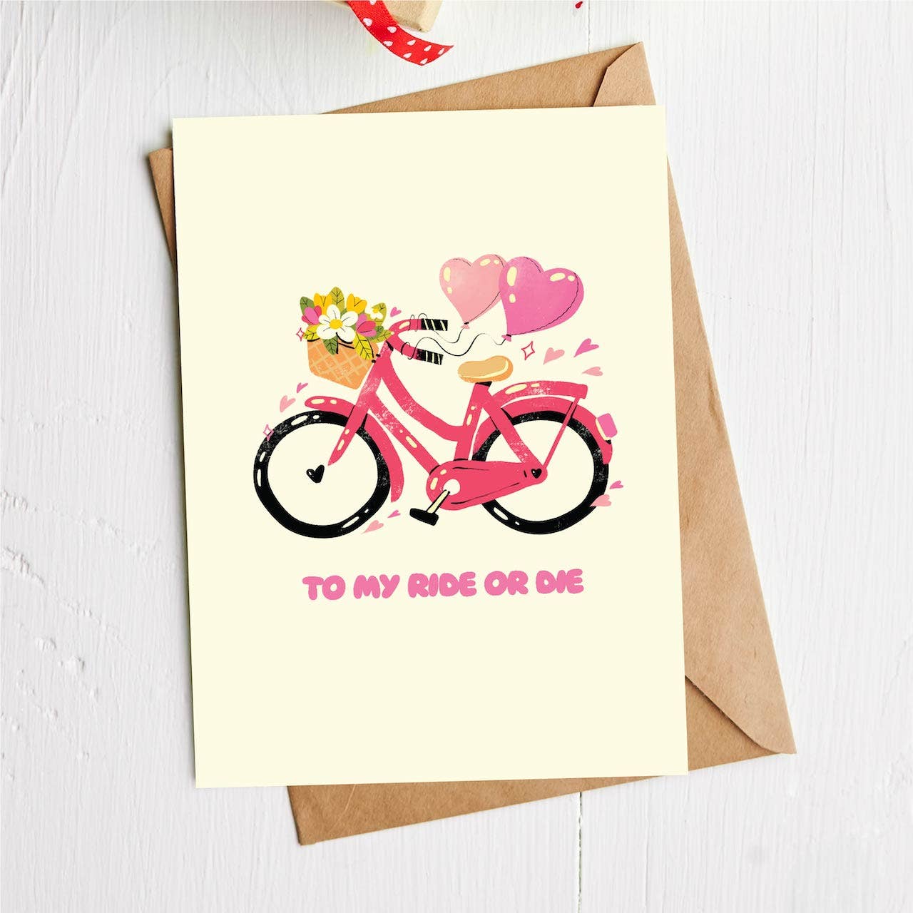 Big Moods - "To My Ride or Die" Heart Bicycle Greeting Card