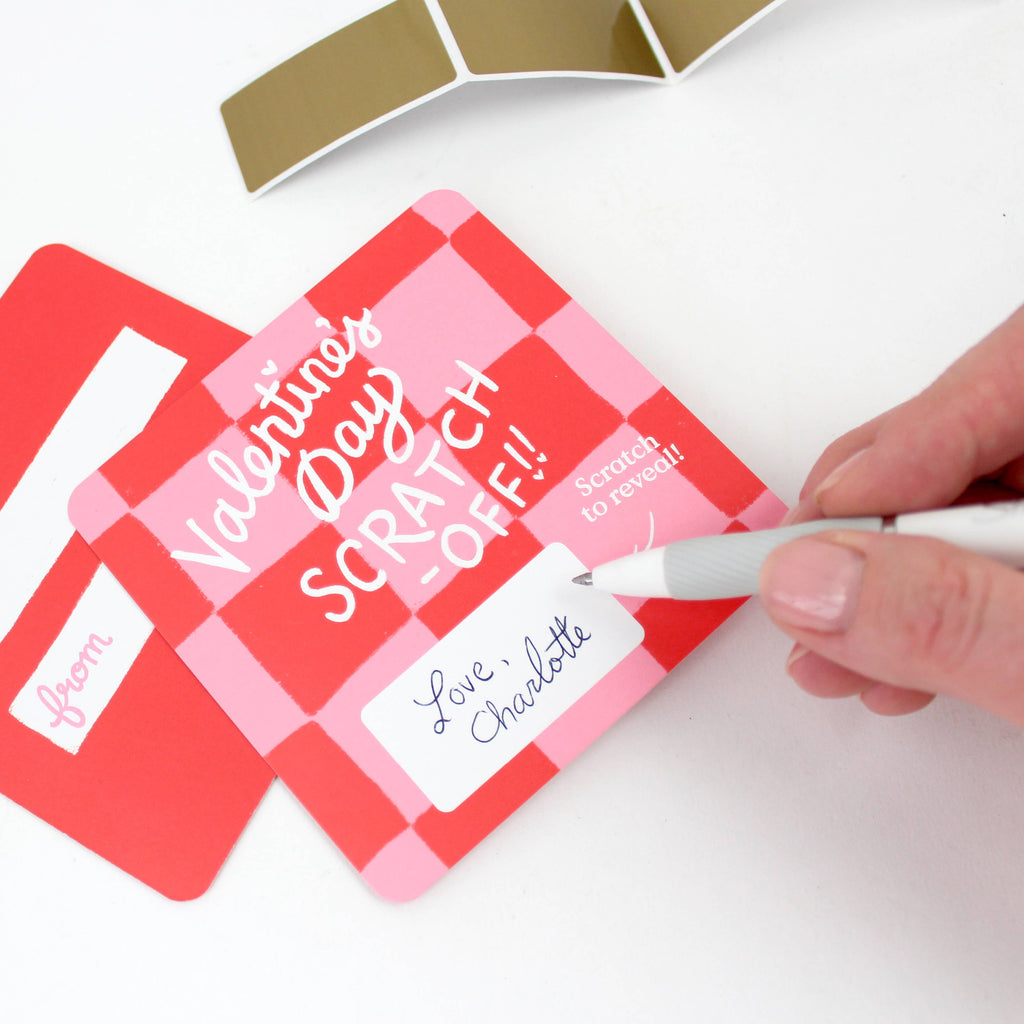 Inklings Paperie - Scratch-off Valentine's Day Cards - Checkered