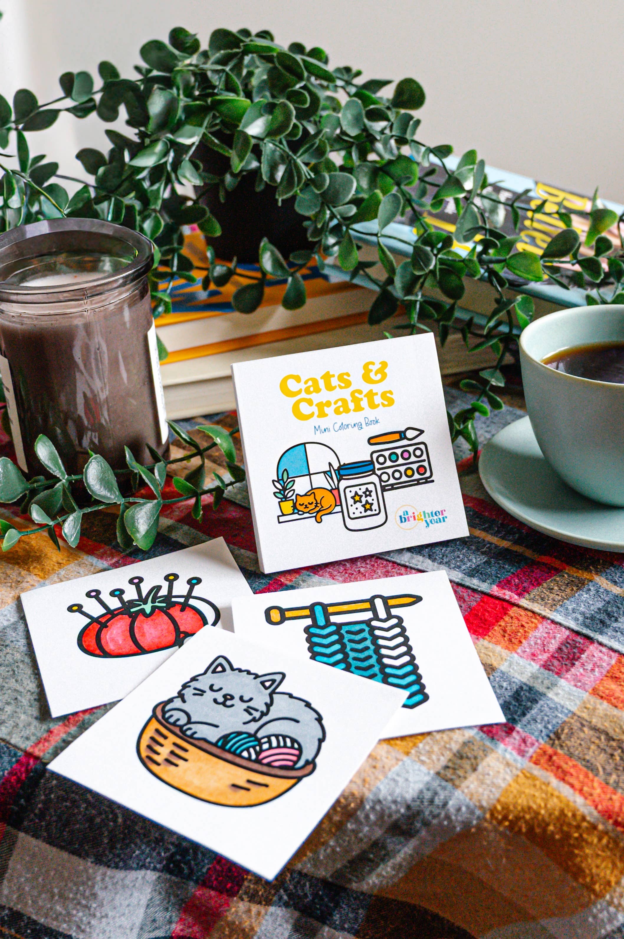 A Brighter Year - Cats & Crafts Mini Coloring Book