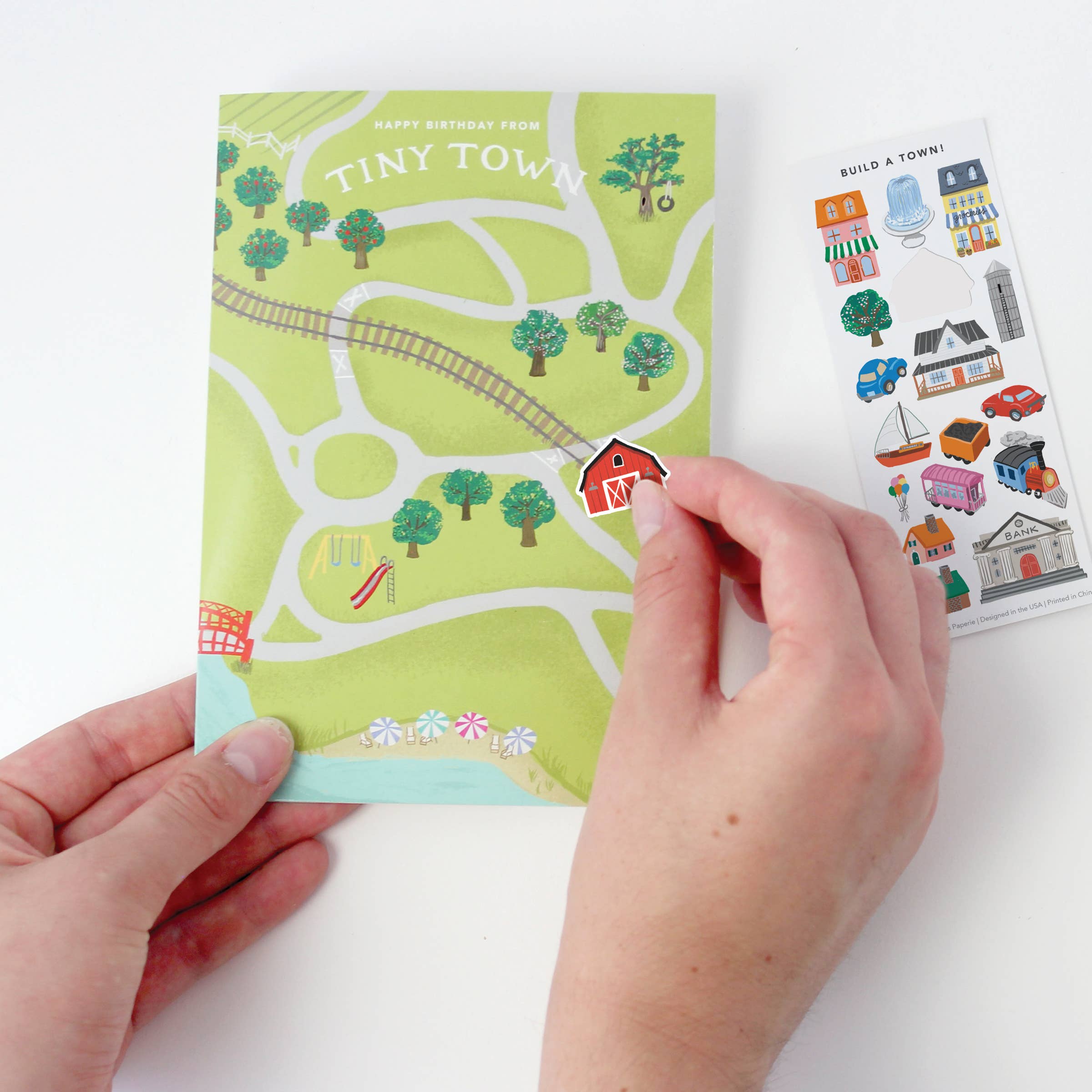 Inklings Paperie - Sticker Scene Card - Tiny Town