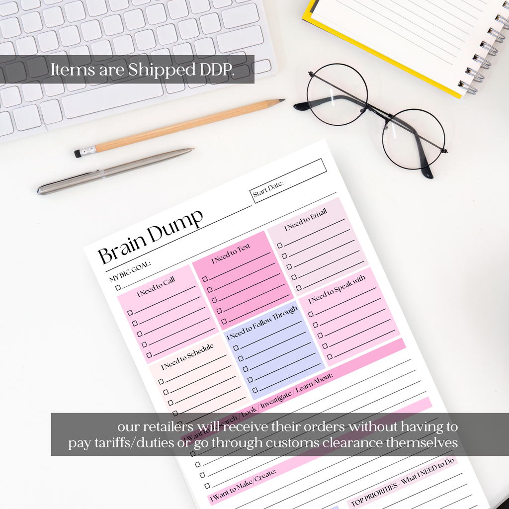 Eleventh and Taylor - Brain Dump Notepad: Pink 50-Page Daily ADHD Planner