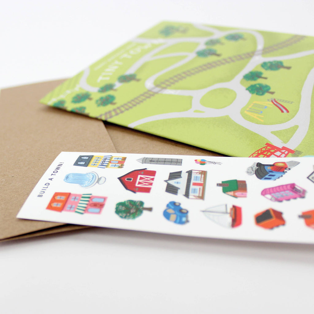 Inklings Paperie - Sticker Scene Card - Tiny Town