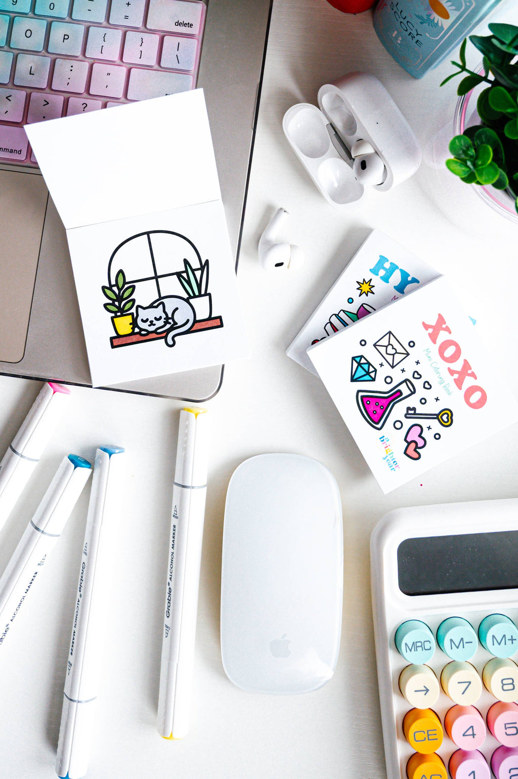 A Brighter Year - Cats & Crafts Mini Coloring Book