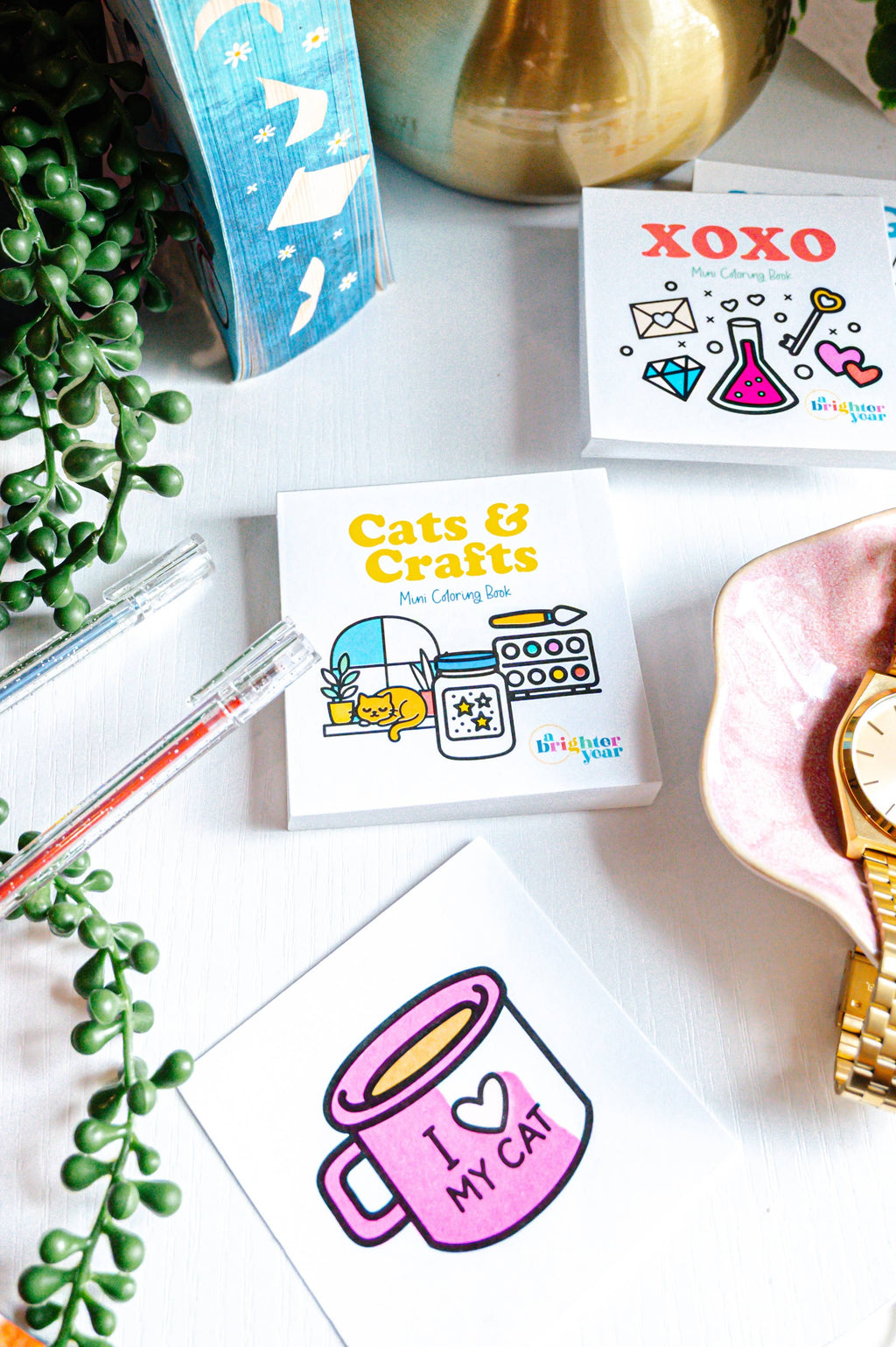 A Brighter Year - Cats & Crafts Mini Coloring Book