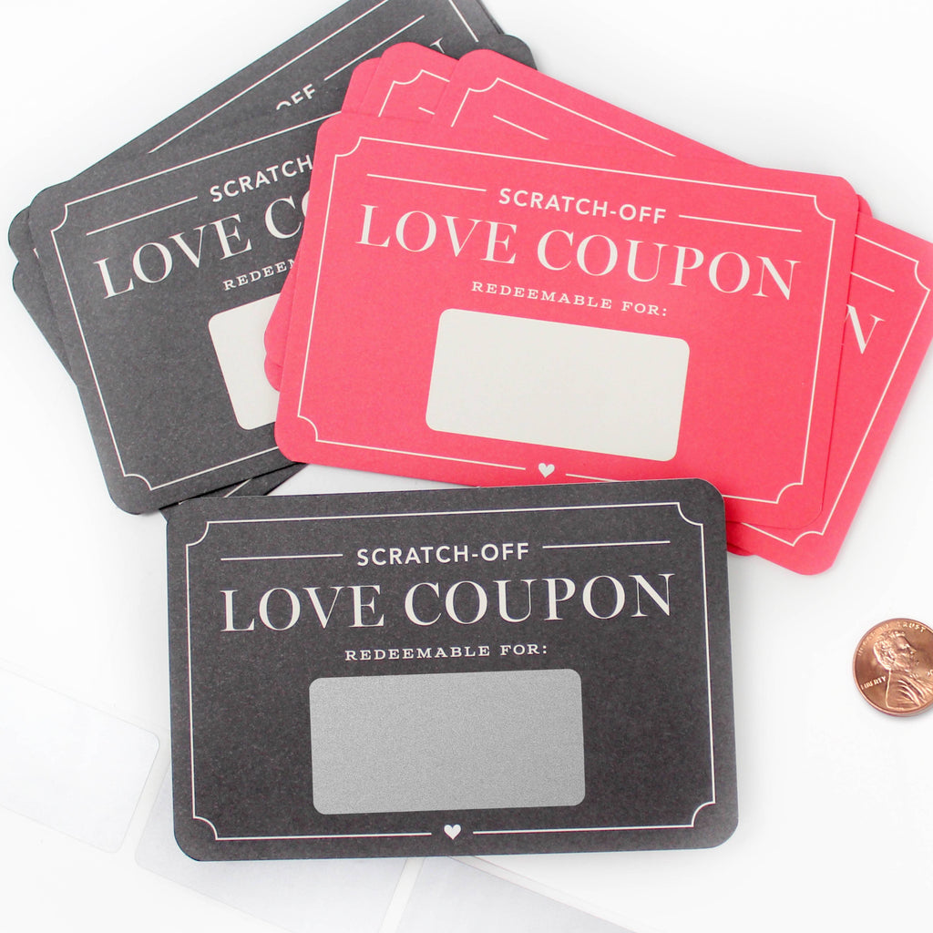 Inklings Paperie - Scratch-off Love Coupons - Box of 12 Valentine's Day