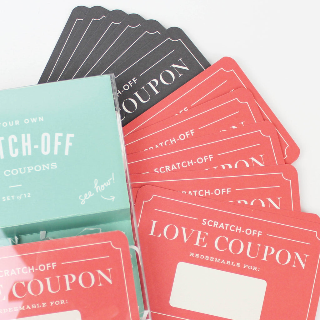Inklings Paperie - Scratch-off Love Coupons - Box of 12 Valentine's Day