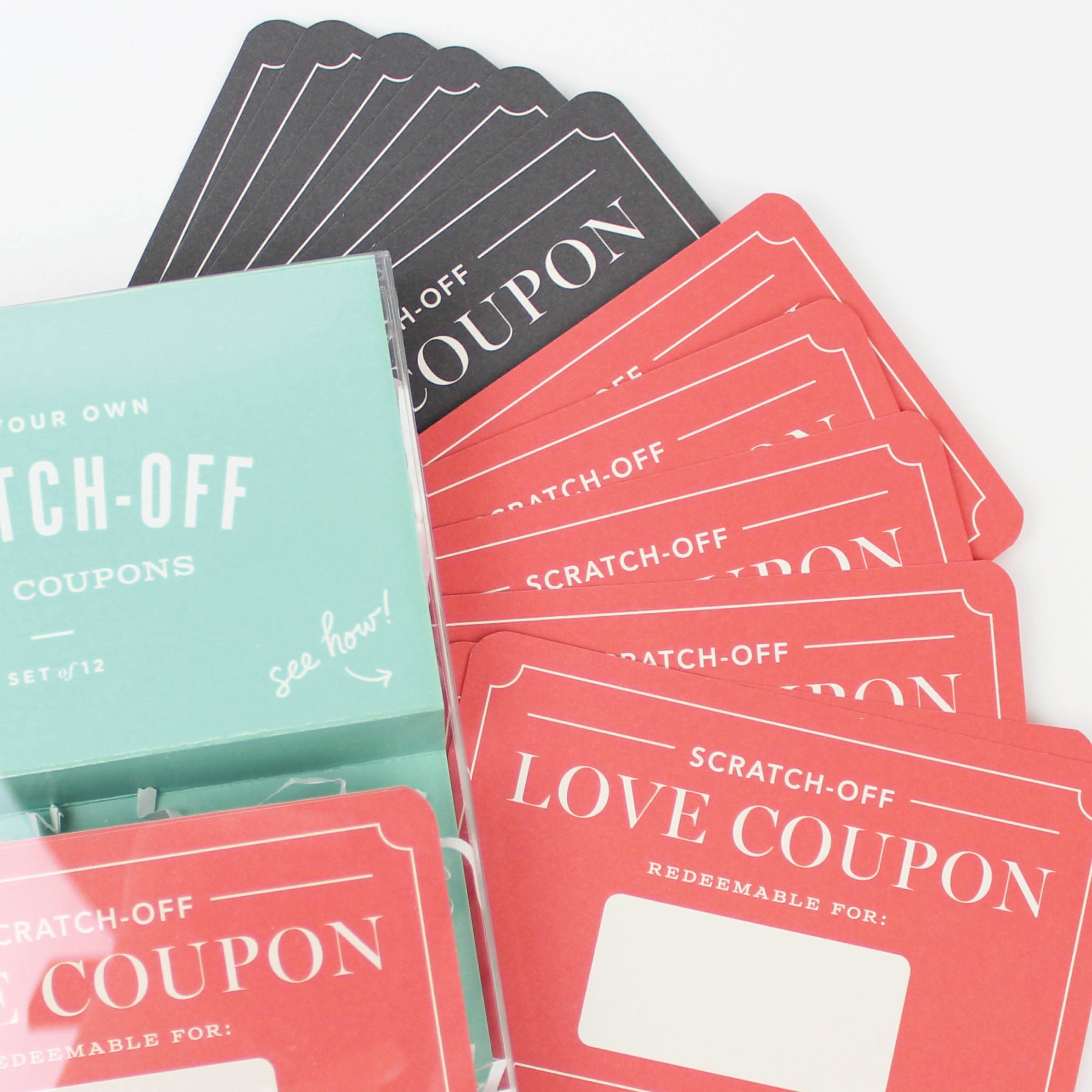 Inklings Paperie - Scratch-off Love Coupons - Box of 12 Valentine's Day