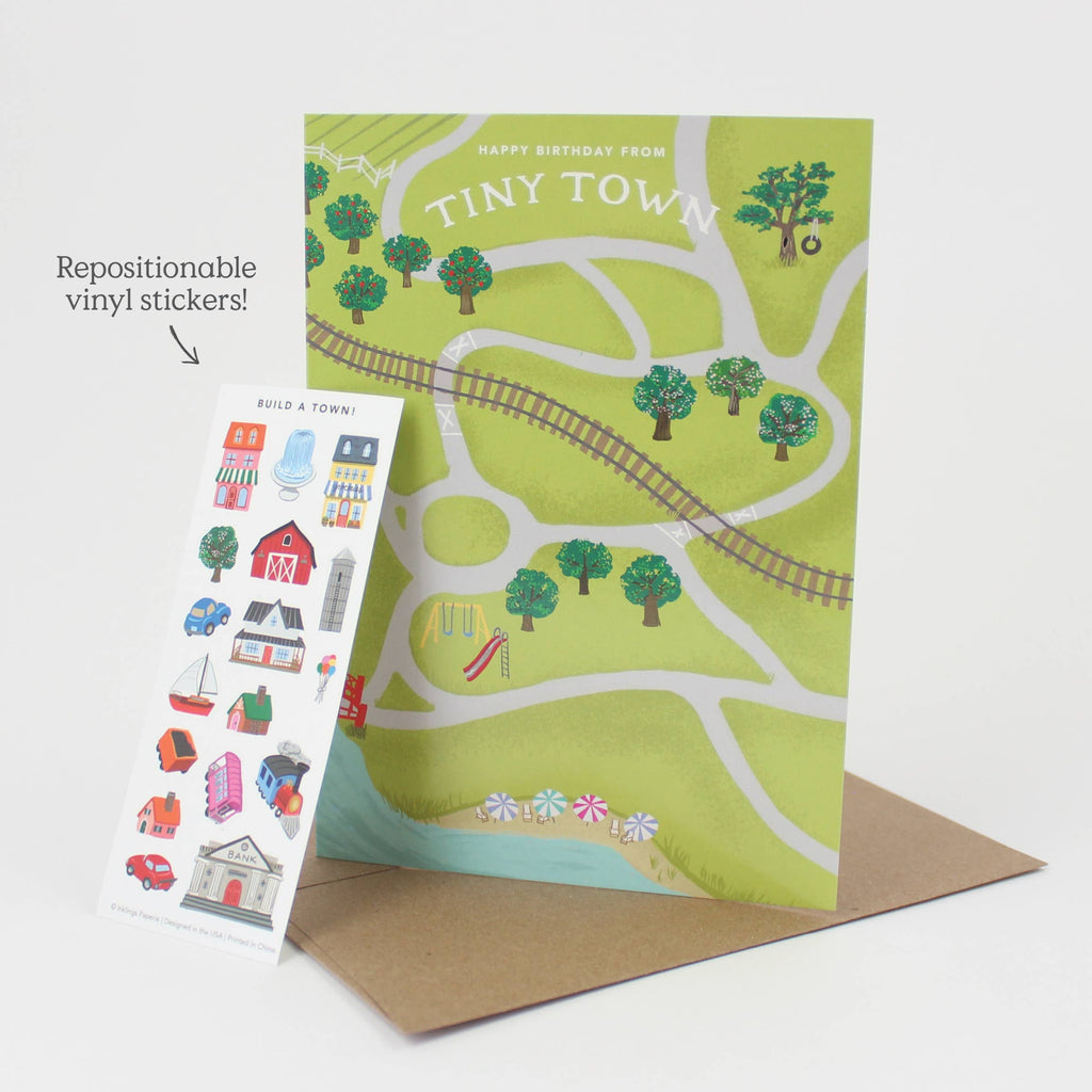 Inklings Paperie - Sticker Scene Card - Tiny Town