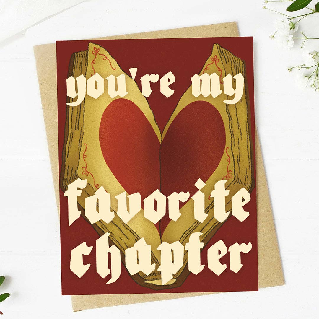 Big Moods - "You're my favorite chapter" Red Valentine's Day Card
