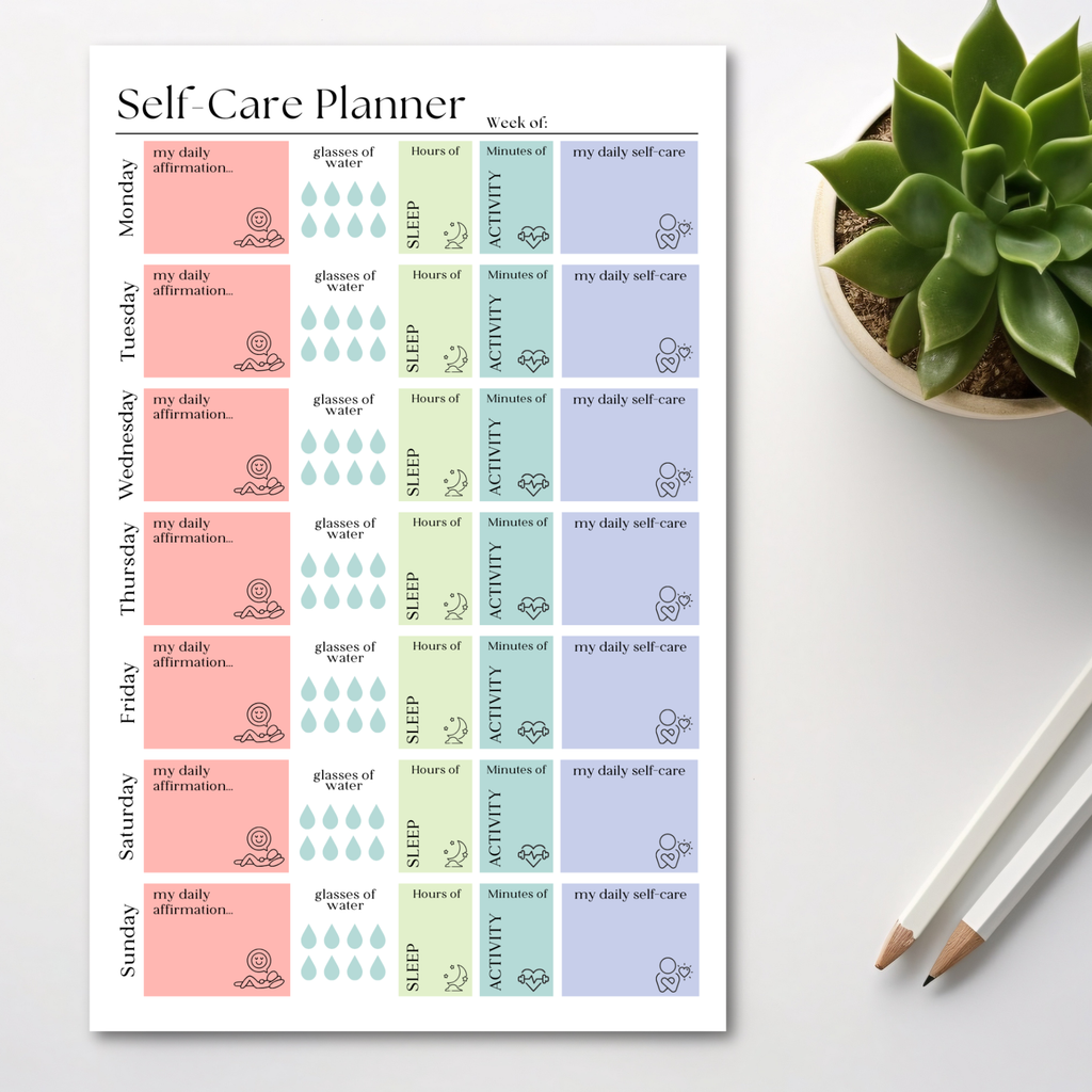 Eleventh and Taylor - Weekly Self-Care Planner: 50 Page Tear-Off Notepad