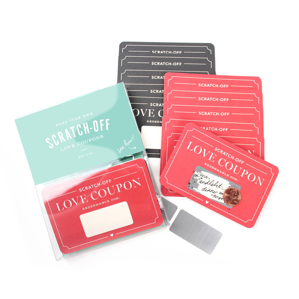 Inklings Paperie - Scratch-off Love Coupons - Box of 12 Valentine's Day