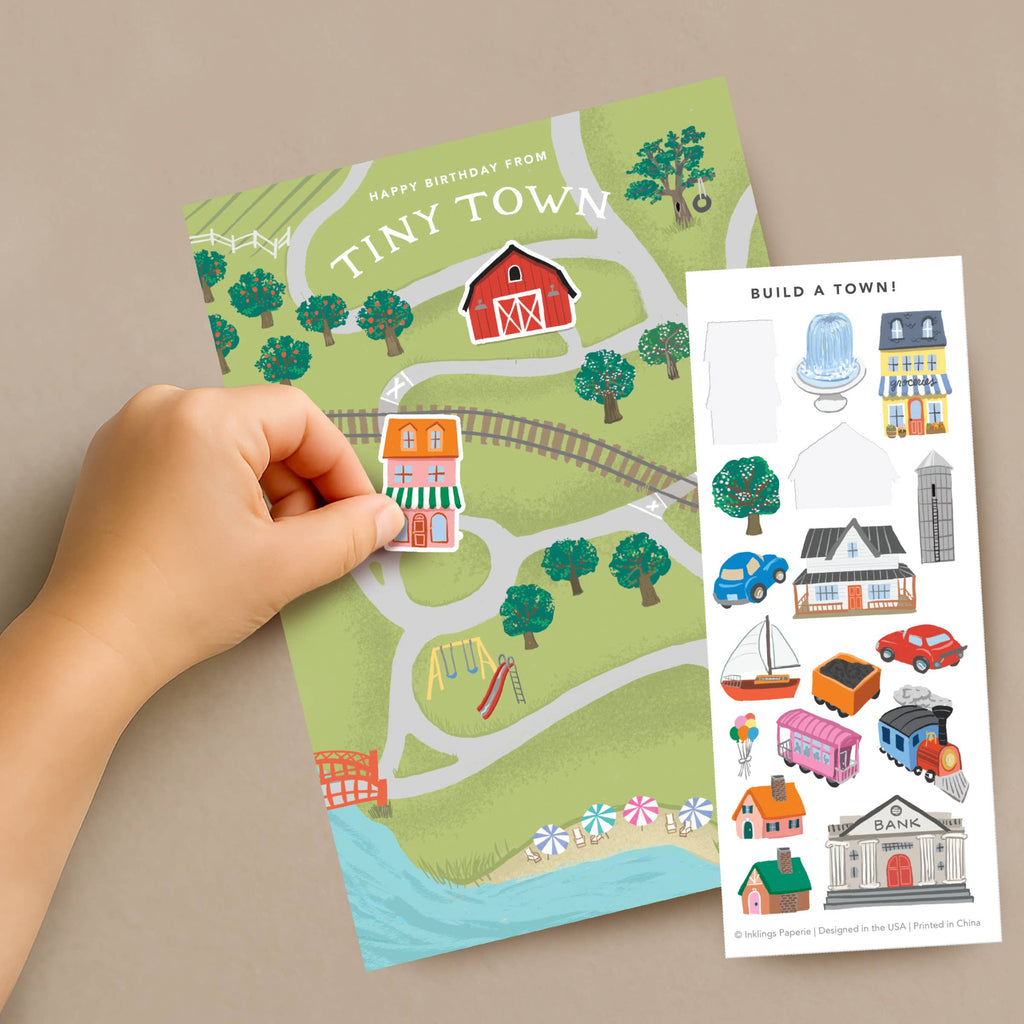 Inklings Paperie - Sticker Scene Card - Tiny Town