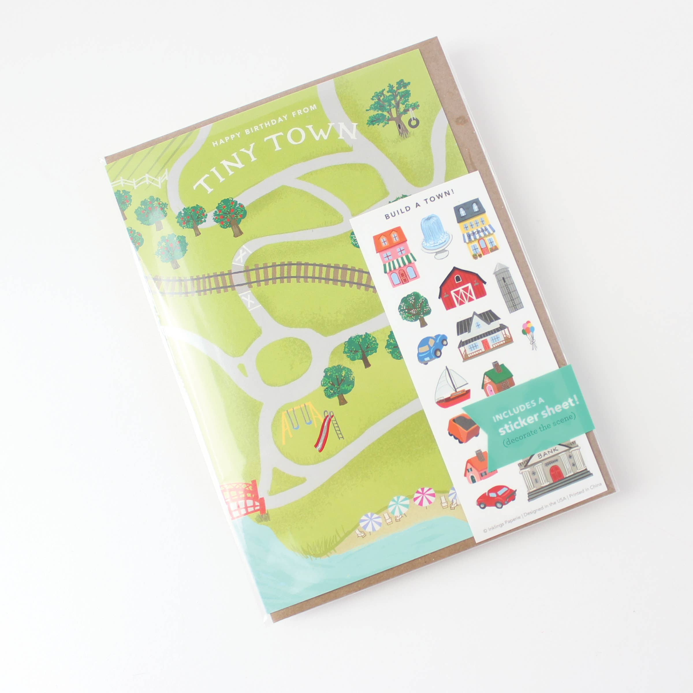 Inklings Paperie - Sticker Scene Card - Tiny Town